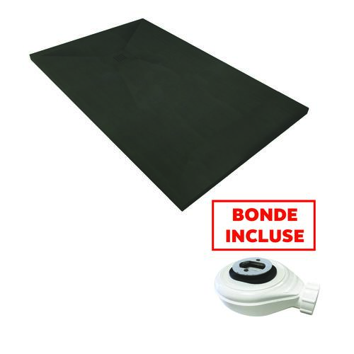 Receveur de douche résine de synthèse Nola Noir 80x100